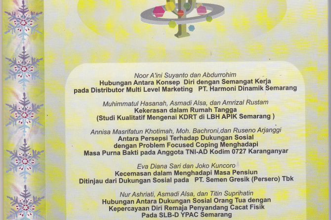 Jurnal Psikologi Proyeksi Vol 1 No 1 2006