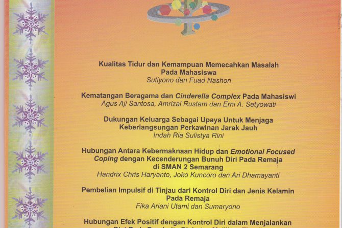 Jurnal psikologi Proyeksi Vol 3 No 1 2008