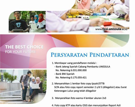 Pendaftaran Mahasiswa Baru Fakultas Psikologi UNISSULA 2014
